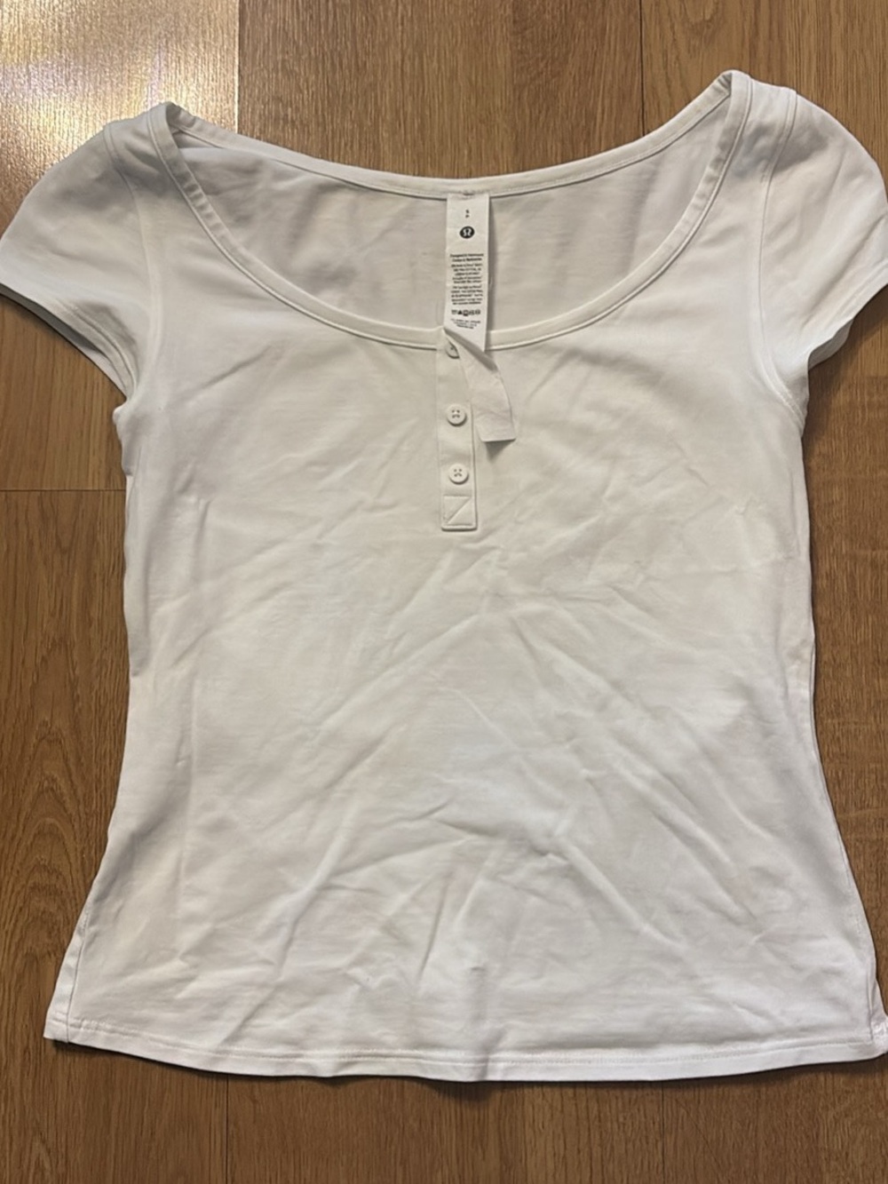 lululemon athletica White Short-Sleeve Scoop Henley Top